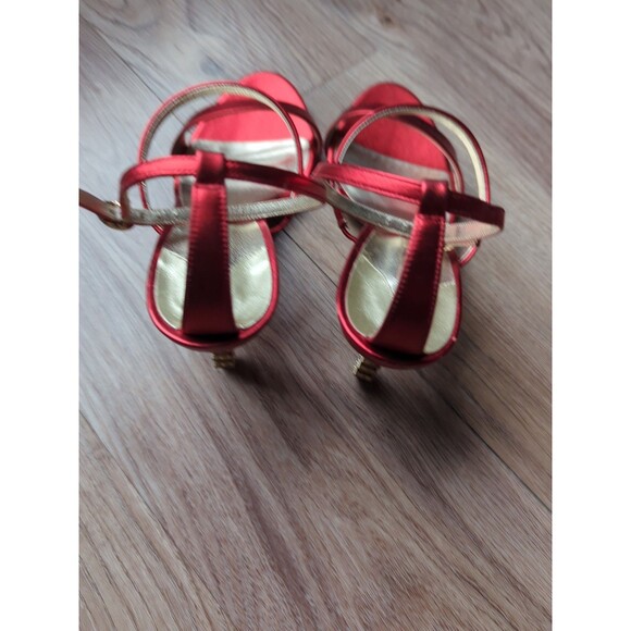 Sophia Webster Rosalind Crystal Star mid Red Gold Heels Womens 38.5 - Picture 10 of 16